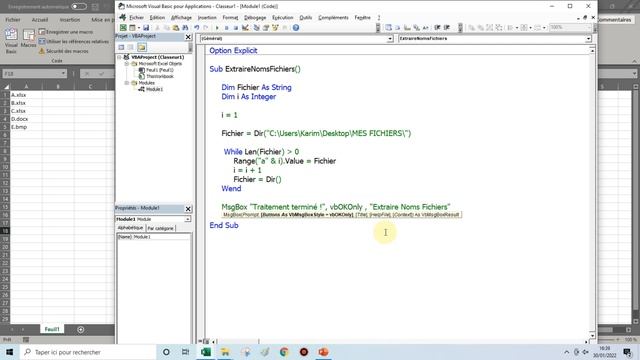MACROS EXCEL VBA : LA FONCTION MSGBOX() смотреть онлайн