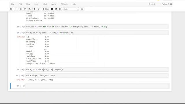 Missing Values Imputation - Complete Case Analysis Implementation | Data Cleaning| Machine Learning смотреть онлайн