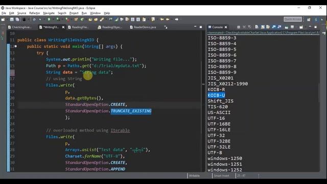 Writing and Reading file using NIO смотреть онлайн