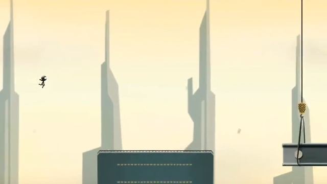 [Stickman Roof Runner] iOS Gameplay - New Record 1187m смотреть онлайн