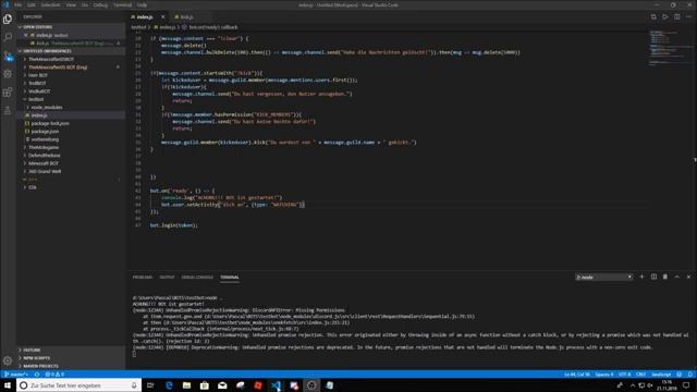 discord.js say, kick/bann befehl plus Botstatus | TheMinecrafter05 смотреть онлайн