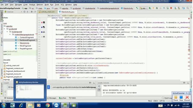 How to create a Fragment and Bottom NavigationView in android studio 3.0 part 1 смотреть онлайн