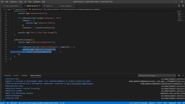 SignalR, ASP.NET Core, and Angular Tutorial Part 1.2 - Normal and asynchronous execution steps смотреть онлайн
