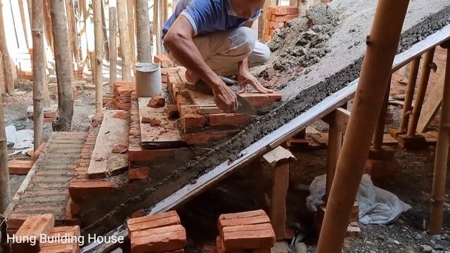 Building Step Stairs With Brick - How to Build Better Stairs - Construction Skills смотреть онлайн
