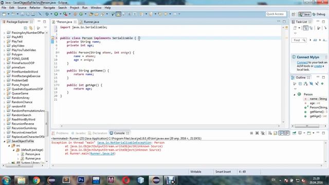 JAVA How to save object to text file (OOP) смотреть онлайн