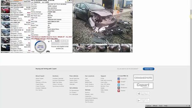 Nissan Leaf 2015 S SV битый 2