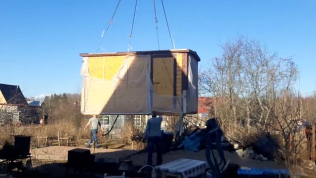Установка мобильной бани из бруса в СНТ Солнечное Выборгский район смотреть онлайн