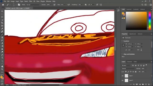 Cartoon characters drawing / Draw in photoshop / Cartoon cars! смотреть онлайн