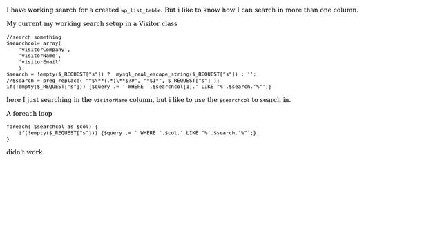 Wordpress: How to specify multiple search columns for wp list table search? смотреть онлайн