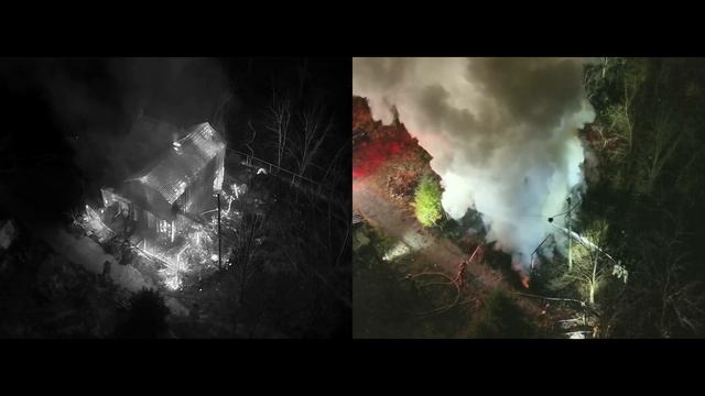 DJI Mavic 3 thermal, House fire, black friday 2022, Newark Ohio, side by side смотреть онлайн