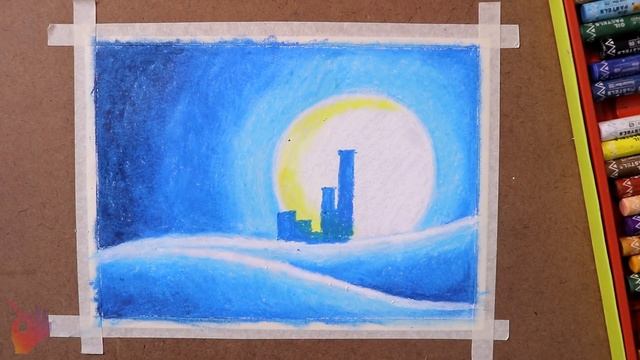 How to draw scenery santa Christmas drawing and painting смотреть онлайн