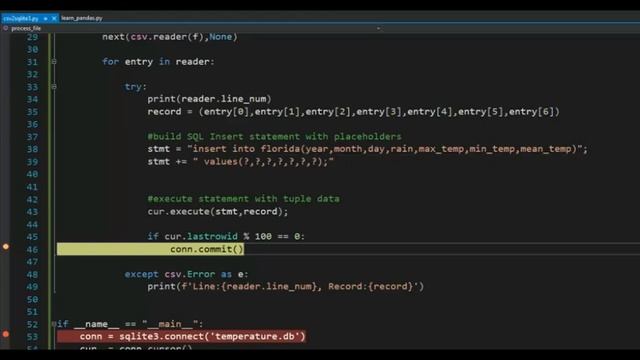 Step-by-step to load a CSV file into SQLite3 using Python. смотреть онлайн