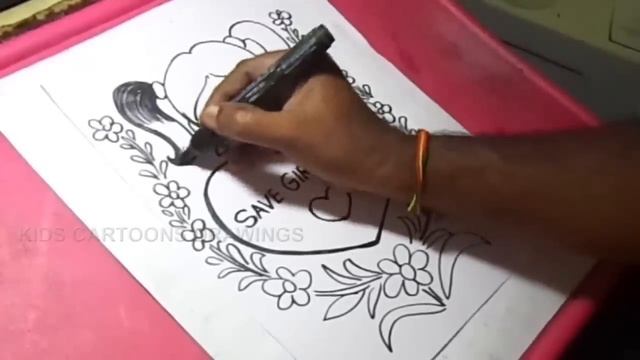 How to Draw Save Girl Child poster in Color Drawing смотреть онлайн