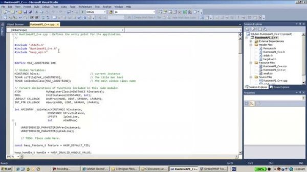 Sentinel Support - How to use Sentinel HASP C Runtime API