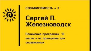 Сергей П. Железноводск,  Понимание программы  12 шагов и их принципов для созависимых