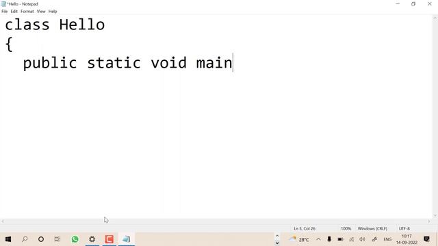 Hello world program execution in Java смотреть онлайн