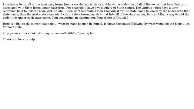 Drupal: How to list all taxonomy terms in a vocabulary followed by associated node titles in Views? смотреть онлайн