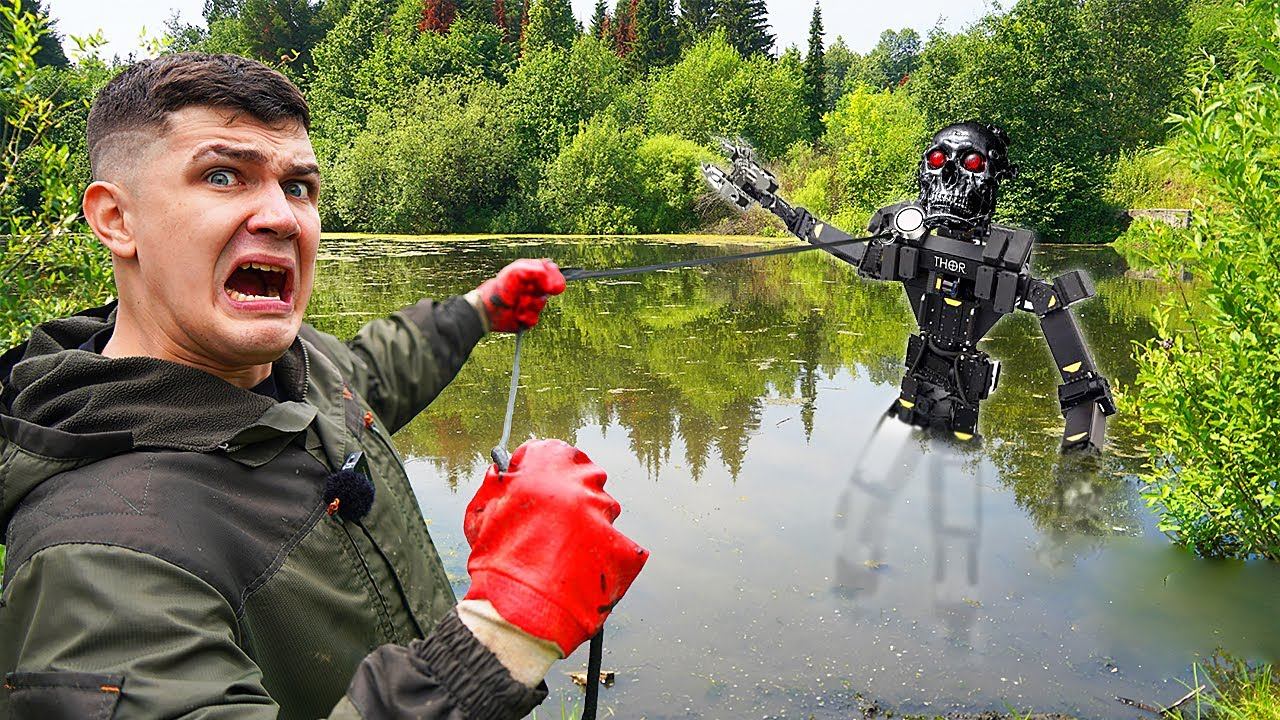 Эти жуткие и опасные находки мы нашли на магнитной рыбалке, где затонул Робот! смотреть онлайн