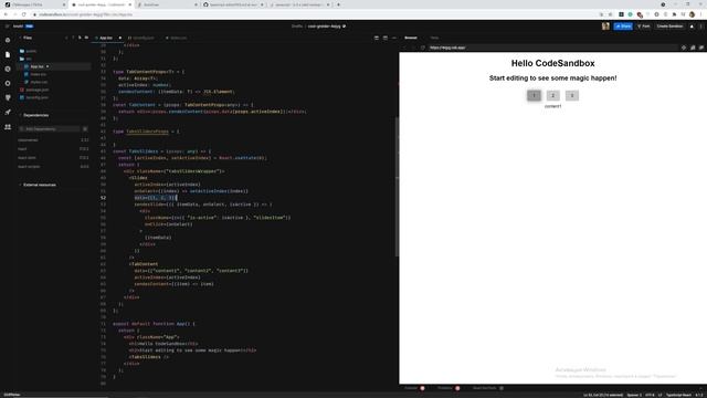 Создаем Tabs React UI компонент на TypeScript смотреть онлайн
