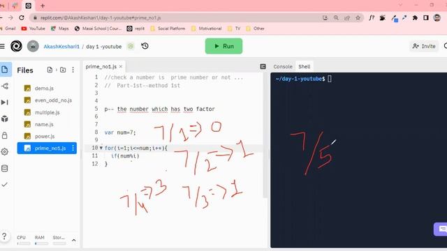 Check number is prime or not ...part 1st(factor method)... using Js смотреть онлайн