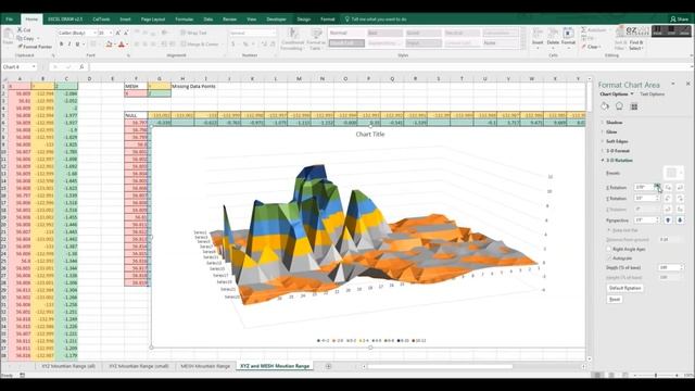 X Y Z into 3D Surface Graph in Microsoft Excel with XYZ Mesh v4 смотреть онлайн