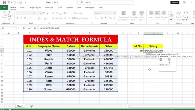 MS Excel - Index Match Formula | How to use Excel Index Match | Index Match Formula in Excel смотреть онлайн