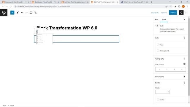 Block Transformation in WordPress 6.1 | Sub Groups | Cover to Media and Text | Code to Paragraph смотреть онлайн
