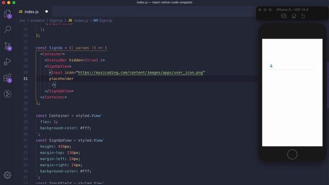 React Native Code Snippets - Signup UI Example with styled-components смотреть онлайн