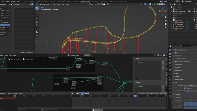 Roller Coaster - Blender Geometry Nodes смотреть онлайн