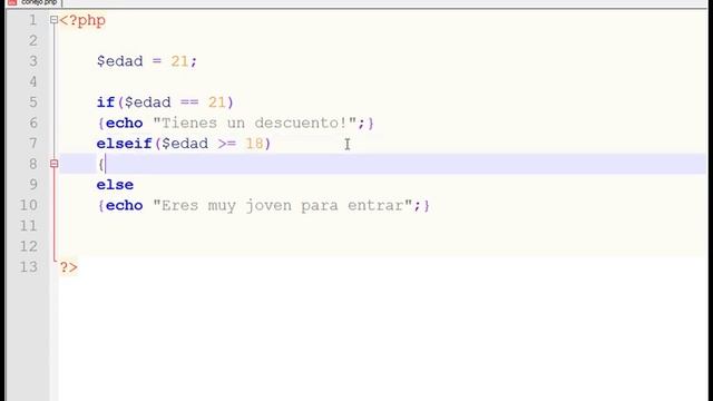 PHP - 8 - If elseif... (condición) смотреть онлайн