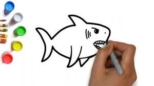Как нарисовать акулу, рисуем хищную рыбу, лёгкие рисунки для детей и малышей