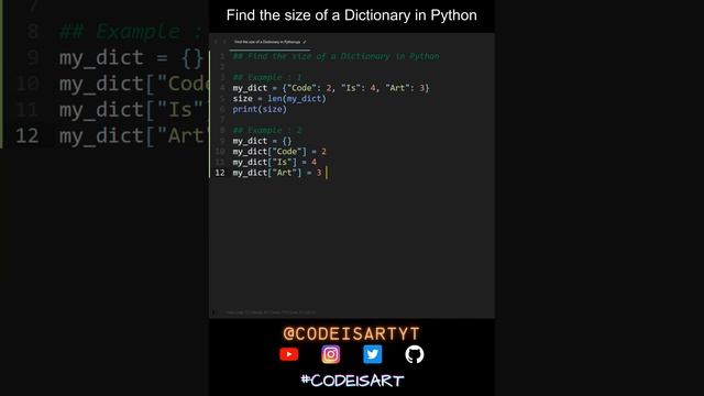 Find the size of a Dictionary in Python | Python Examples | Python Coding Tutorial смотреть онлайн
