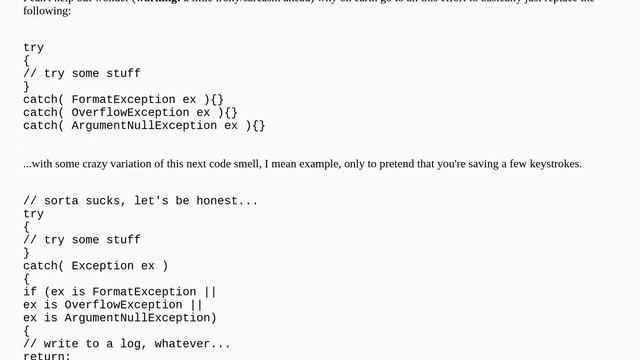 Catch multiple exceptions at once? смотреть онлайн