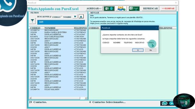Envio masivo de mensajes de Whatsapp con excel WhatsAppiando con PuroExcel смотреть онлайн