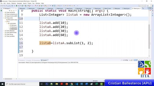 List y ArrayList remove set subList en JAVA PARTE 2/2 смотреть онлайн