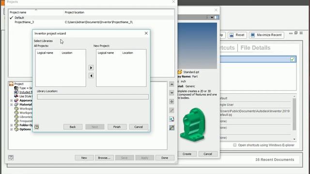 Create a Project - Autodesk Inventor 2019 смотреть онлайн