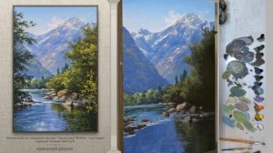 Мастер-класс «Горная река.» холст/акрил Юшкевич В. / Master class 'Mountain river' acrylic painting