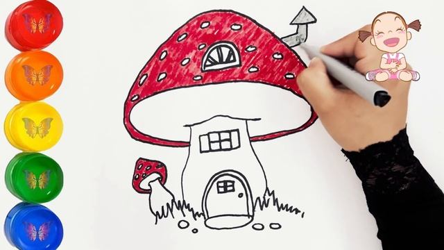 How To Draw A Fairy Mushroom House. Как нарисовать сказочный грибной домик смотреть онлайн