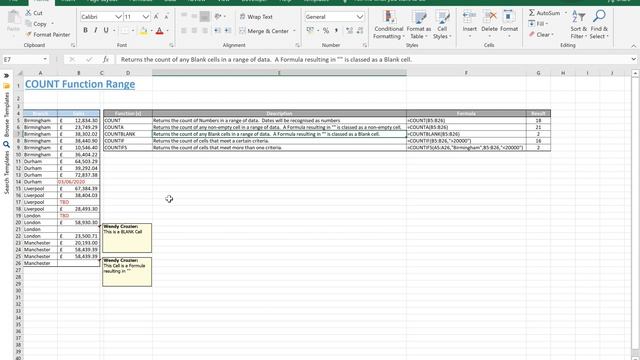 Excel - Count Function Range смотреть онлайн