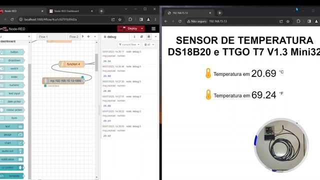medindo temperatura e enviando via Wi-Fi com TCP IP e NODE RED смотреть онлайн