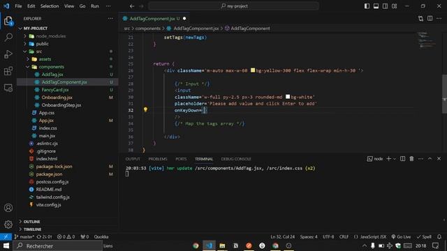 Build Fancy Add Tags Component with React js and Tailwind CSS смотреть онлайн