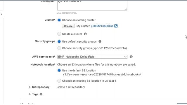 Create a Notebook on EMR and attach it to Git Repo смотреть онлайн
