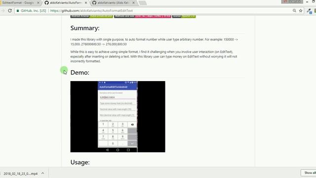 Android Github Library - Auto Format EditText смотреть онлайн