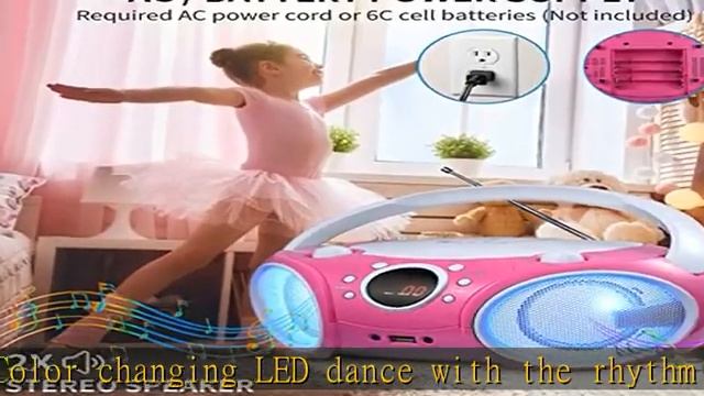 SINGING WOOD, CD Player Boombox CD/CD-R/CD-RW, Portable w/Bluetooth, USB, AM/FM Radio, AUX-Input, H смотреть онлайн