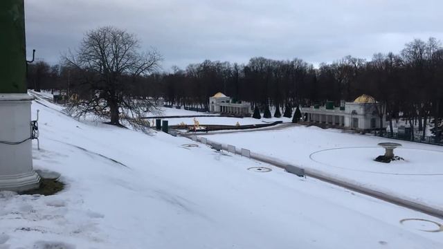Большой Дворец и Большой Каскад в Петергофе. Январь, 2022 год смотреть онлайн