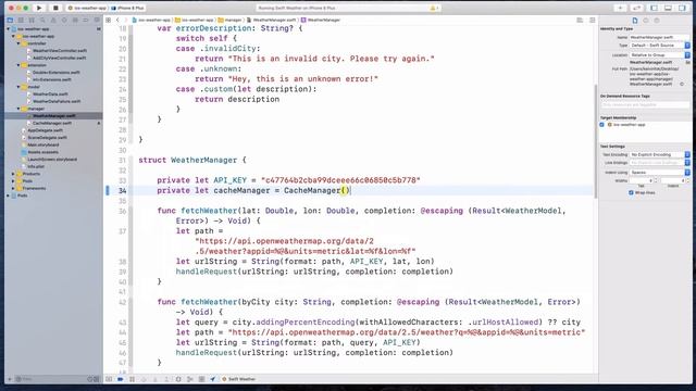 Udemy student question: Caching a city (iOS 13 & Swift 5: RESTFul API Weather App with Alamofire 5) смотреть онлайн