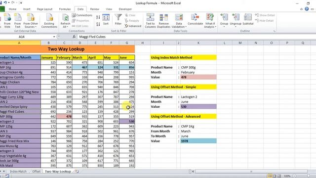 Two-way Lookup with Index-Match & Offset in Excel | Sinhala Tutorial смотреть онлайн