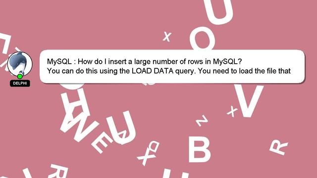 MySQL : How do I insert a large number of rows in MySQL? смотреть онлайн