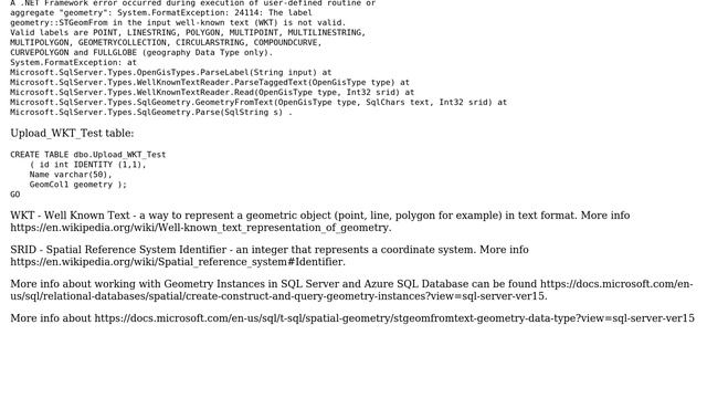 GIS: Use PHP form to insert geometry from WKT into SQL Server 2017 смотреть онлайн