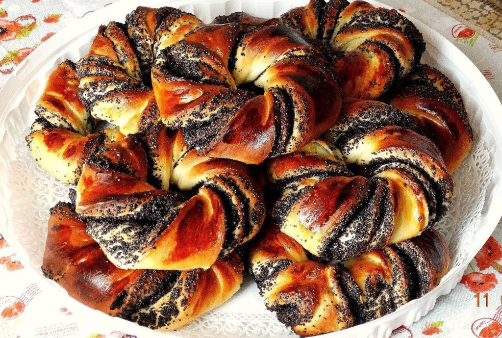 Солнечные булочки с маком, дрожжевое тесто смотреть онлайн